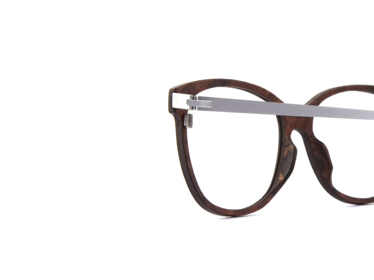 Woodfellas Brillenfassung Marzoll Air 11031 Tepaholz Silber