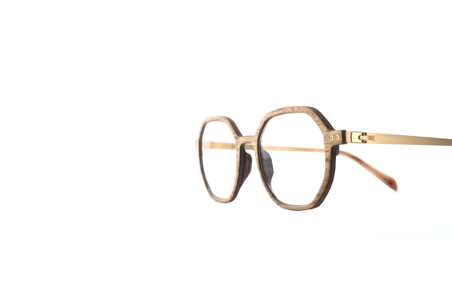 Woodfellas Brillenfassung Blomberg Air 11032 Walnussholz Gold