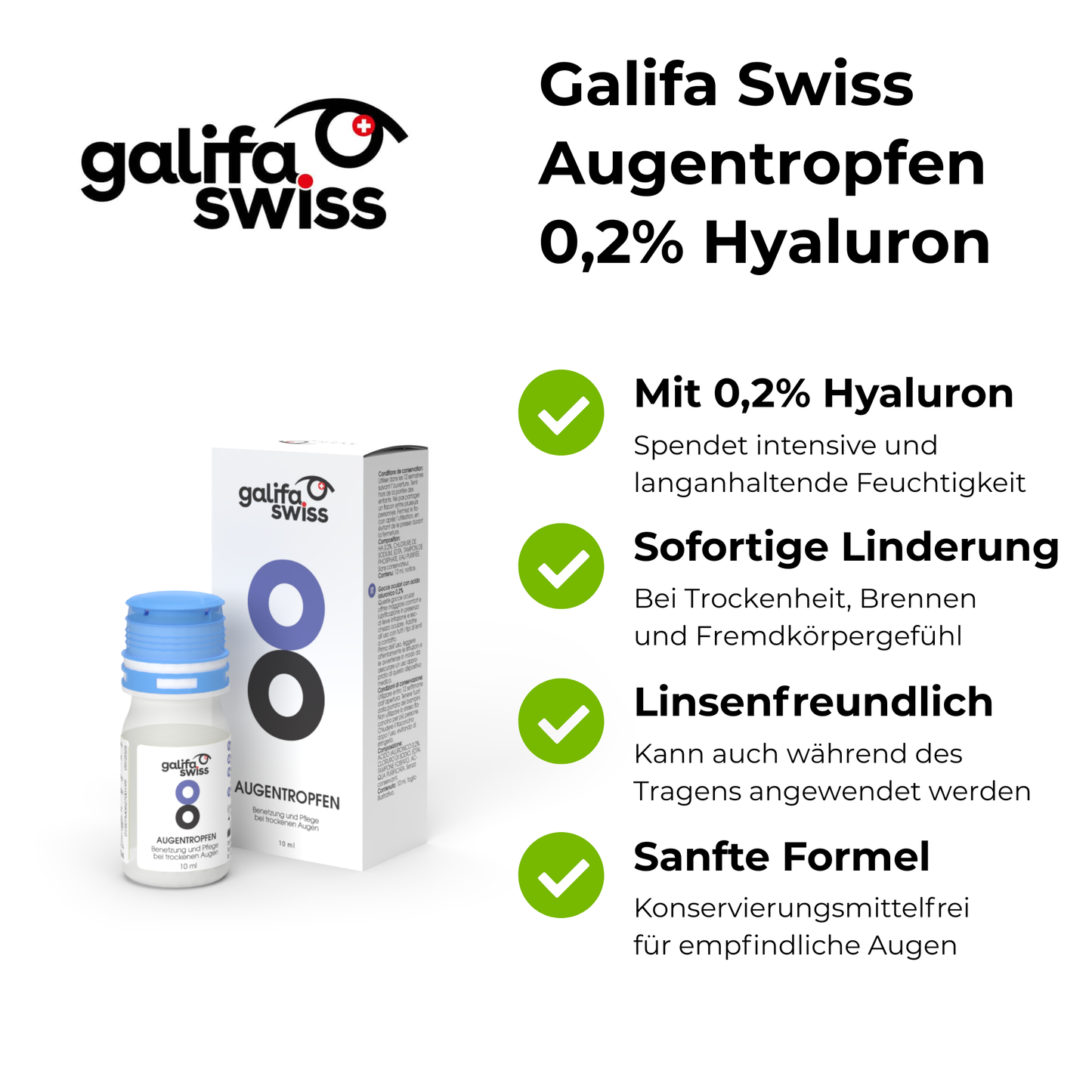 Galifa Swiss Augentropfen 0,2% Hyaluron 10ml