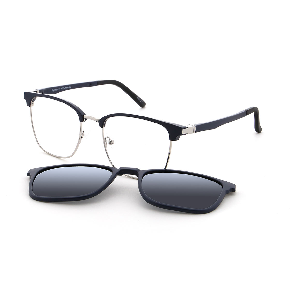Vienna Design Brille mit Clip UN775-01 blau silber