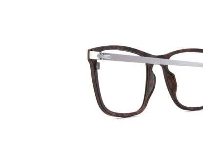 Woodfellas Brillenfassung Giesing Air 11030 Tepaholz Silber