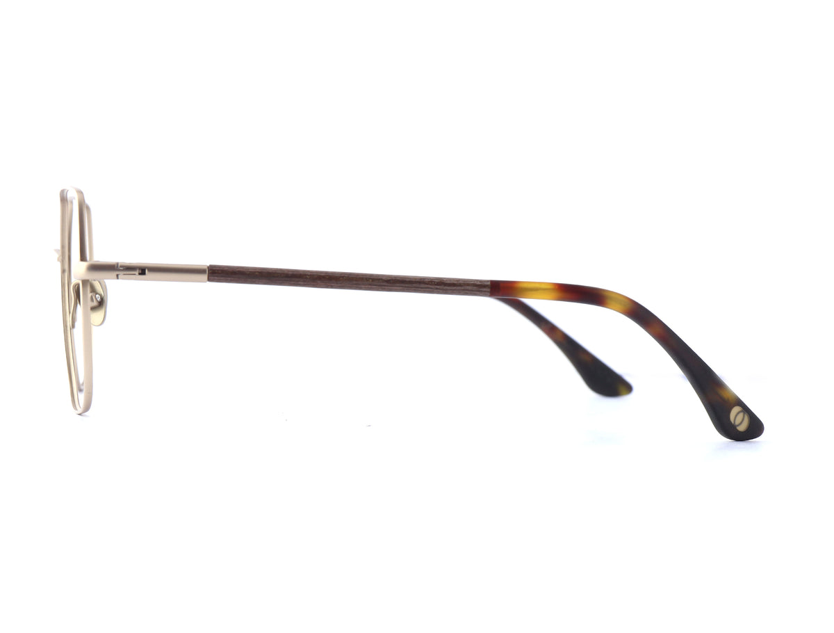 Woodfellas Brillenfassung Drift 11049 Curledholz Gold