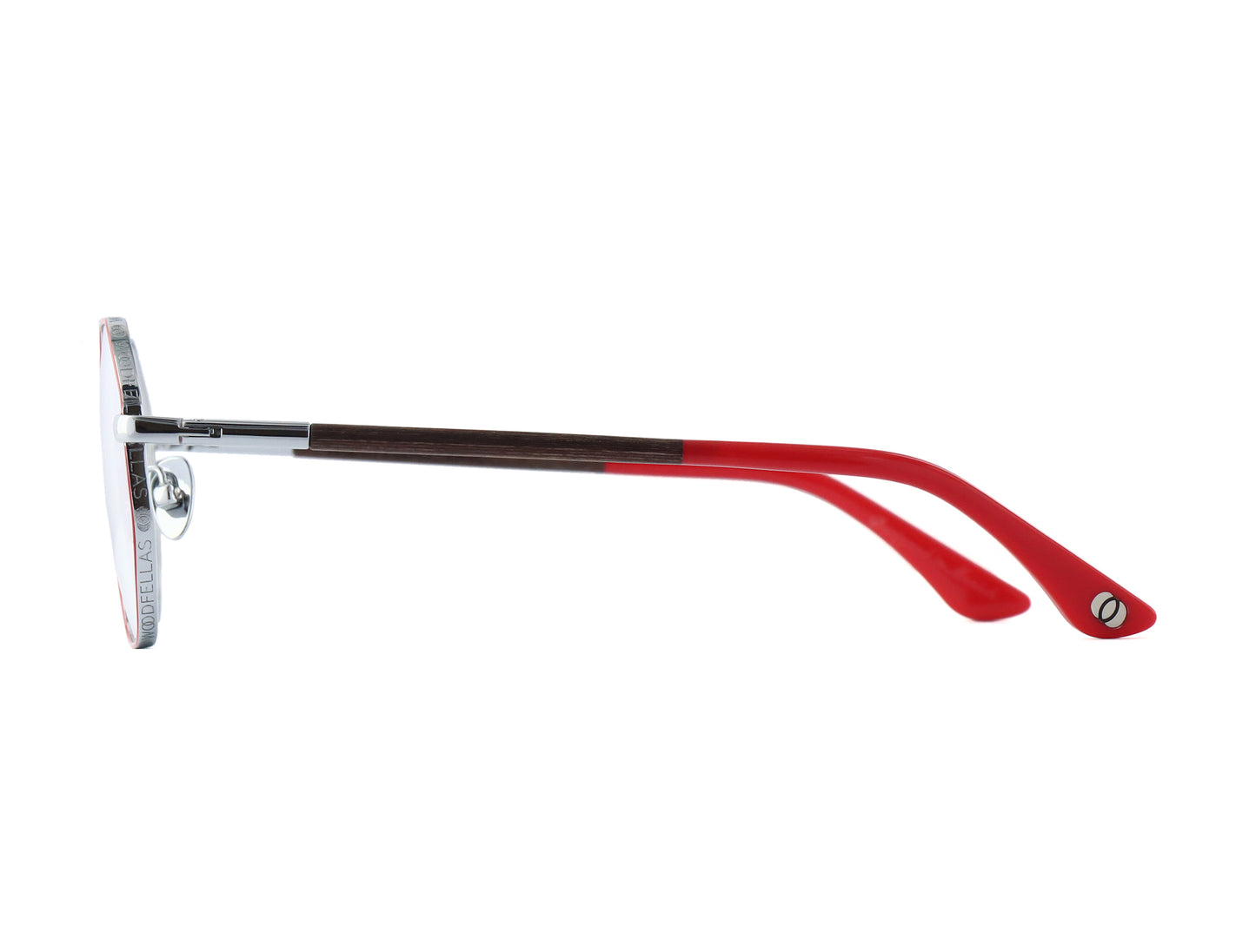Woodfellas Brillenfassung Ease 11087 Curledholz Silber Rot