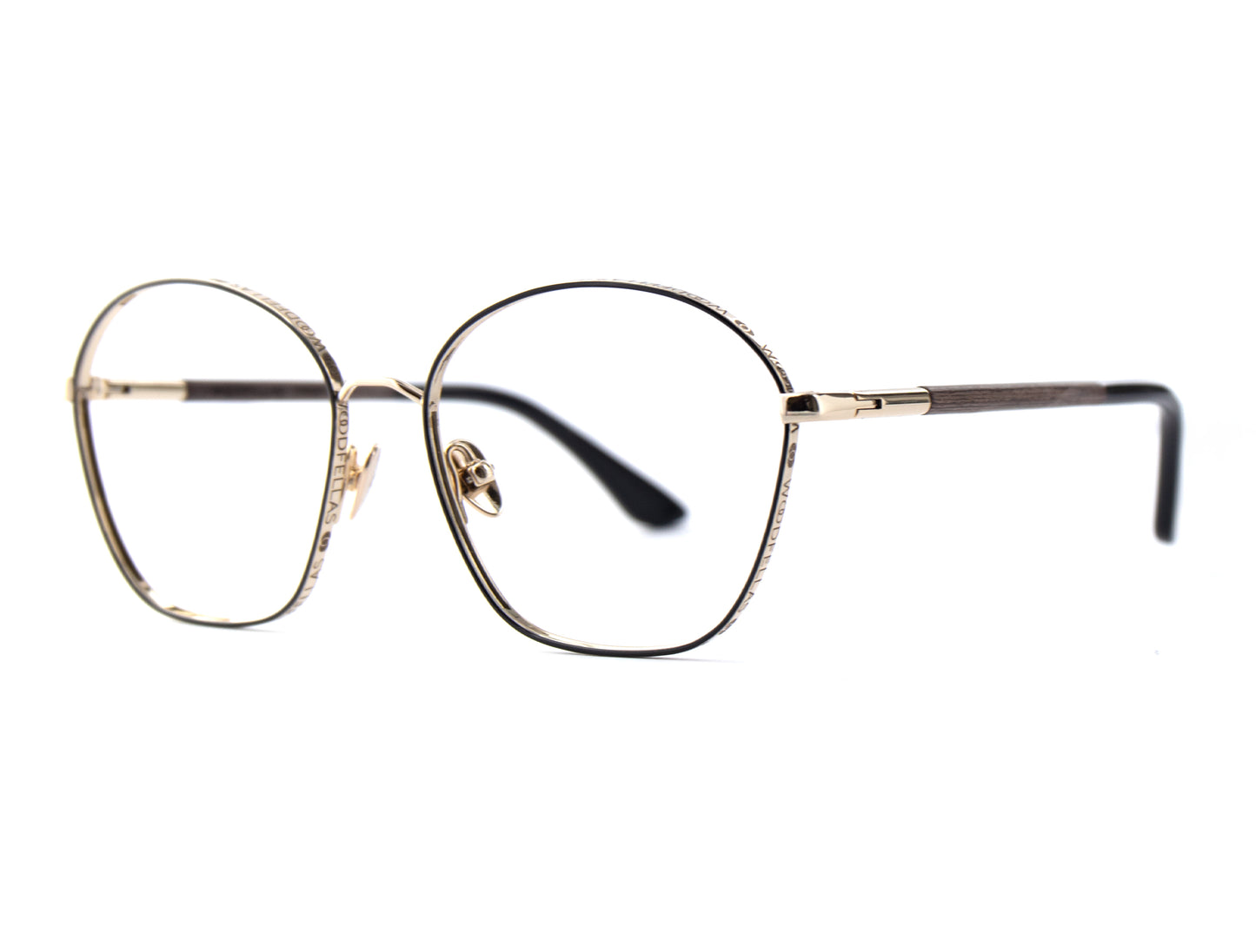 Woodfellas Brillenfassung Twist 11088 Curledholz Gold Schwarz