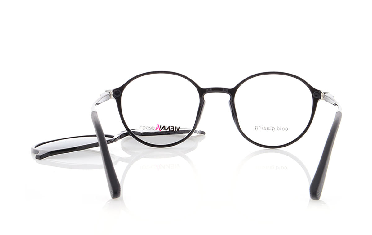 Vienna Design Brille mit Clip UN771-01 schwarz