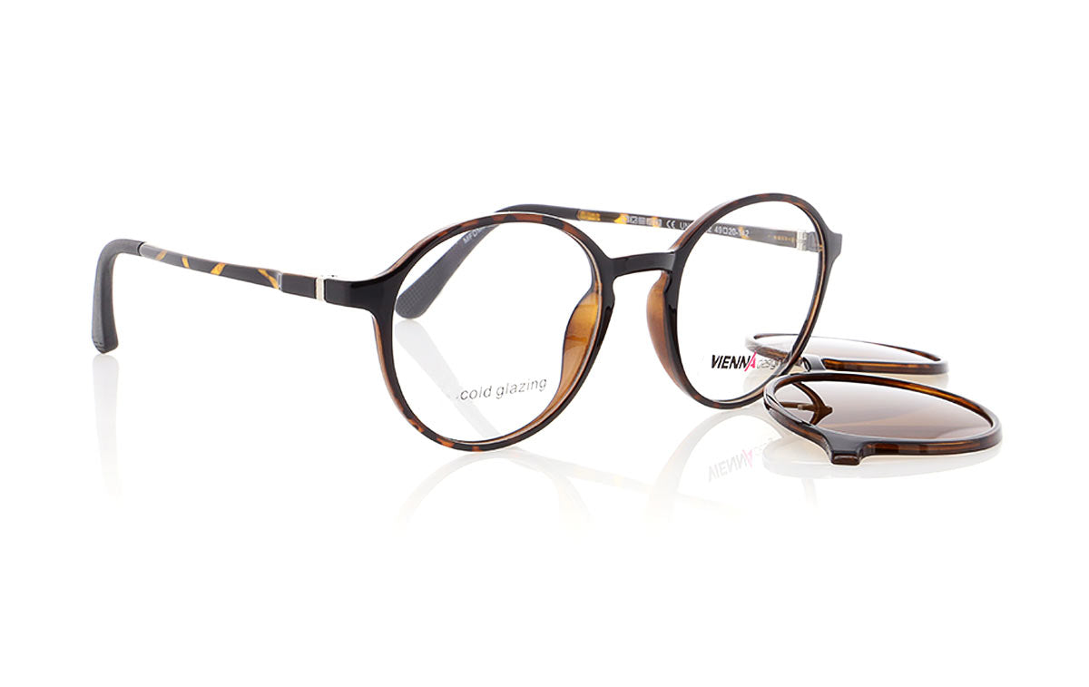 Vienna Design Brille mit Clip UN771-02 braun havanna