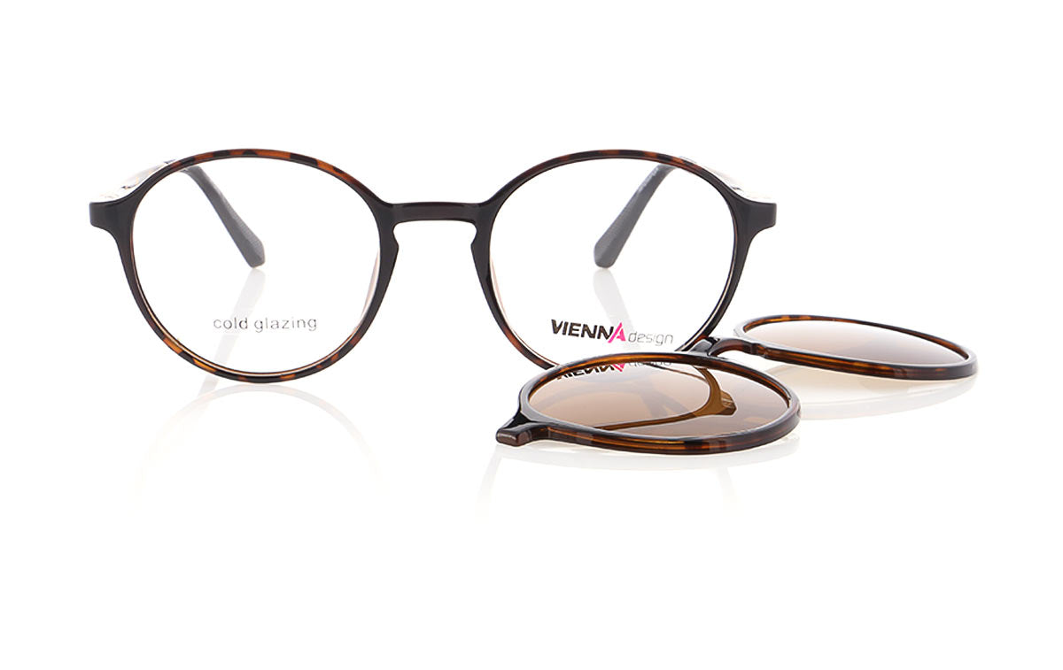 Vienna Design Brille mit Clip UN771-02 braun havanna