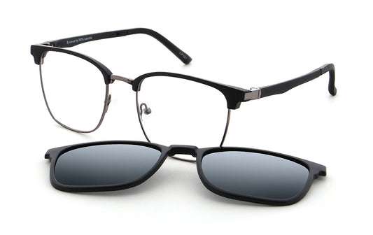 Vienna Design Brille mit Clip UN775-02 schwarz matt