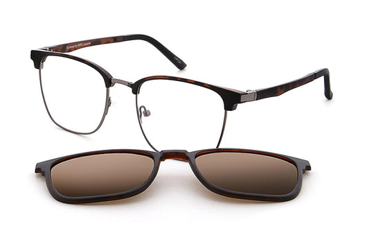 Vienna Design Brille mit Clip UN775-03 havanna braun gun