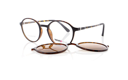 Vienna Design Brille mit Clip UN771-02 braun havanna