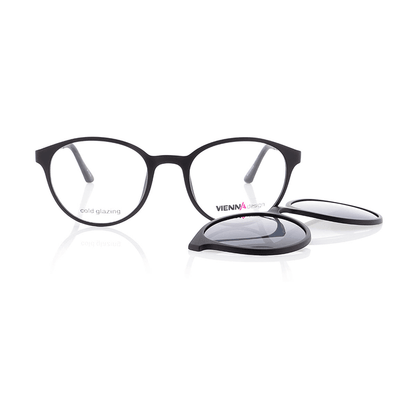 Vienna Design Brille mit Clip UN767-1 schwarz matt