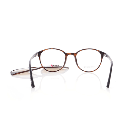 Vienna Design Brille mit Clip UN767-2 braun havanna matt