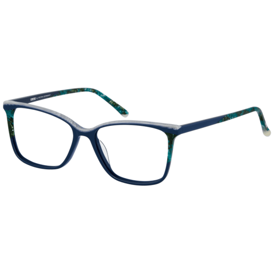 CINQUE Brille 61090-1 dunkelblau mit grün gemustert und perlmutt