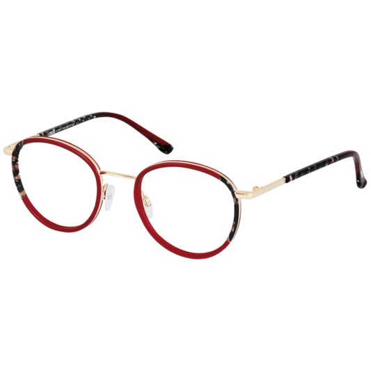 CINQUE Brille 11126- 2 gold mit weinrot und schwarz marmoriert