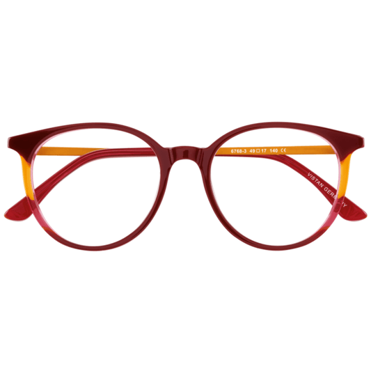 VISTAN Brille 6768-3 weinrot auf rot orange transparent