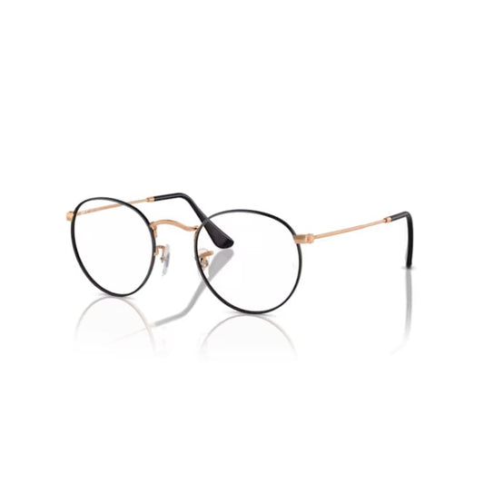 Ray Ban Brille Round Metal 0RX3447V 3173 roségold mit schwarz