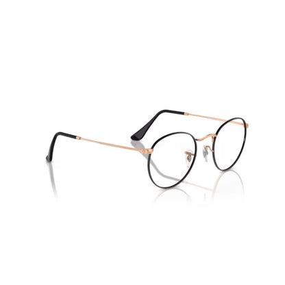 Ray Ban Brille Round Metal 0RX3447V 3173 roségold mit schwarz