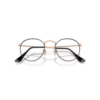 Ray Ban Brille Round Metal 0RX3447V 3173 roségold mit schwarz