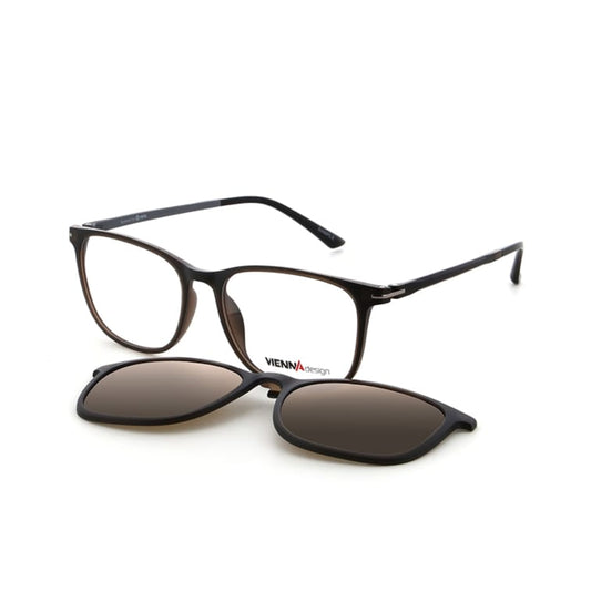 Vienna Design Brille mit Clip UN818-03 braun matt