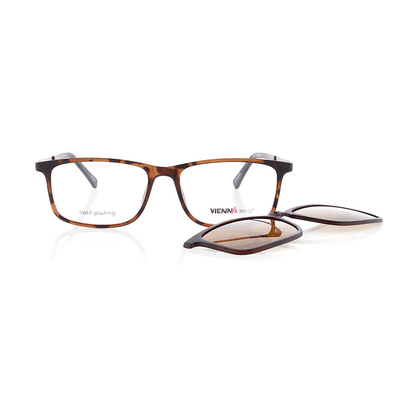 Vienna Design Brille mit Clip UN772-2 havanna braun matt