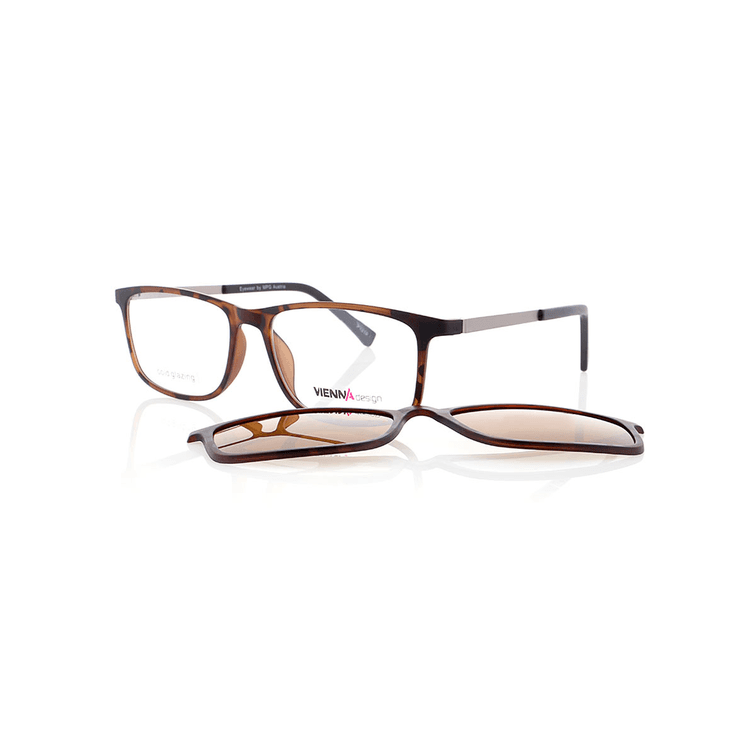 Vienna Design Brille mit Clip UN772-2 havanna braun matt