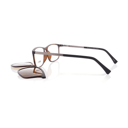 Vienna Design Brille mit Clip UN772-2 havanna braun matt