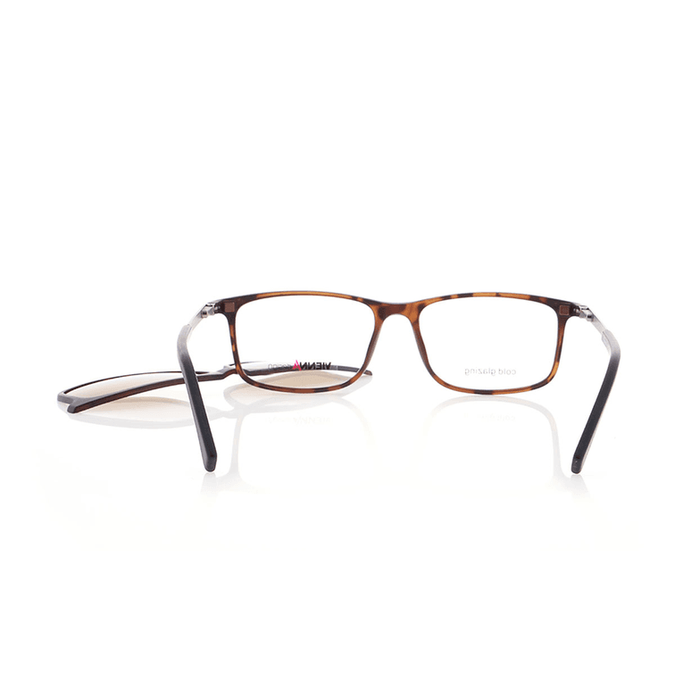 Vienna Design Brille mit Clip UN772-2 havanna braun matt