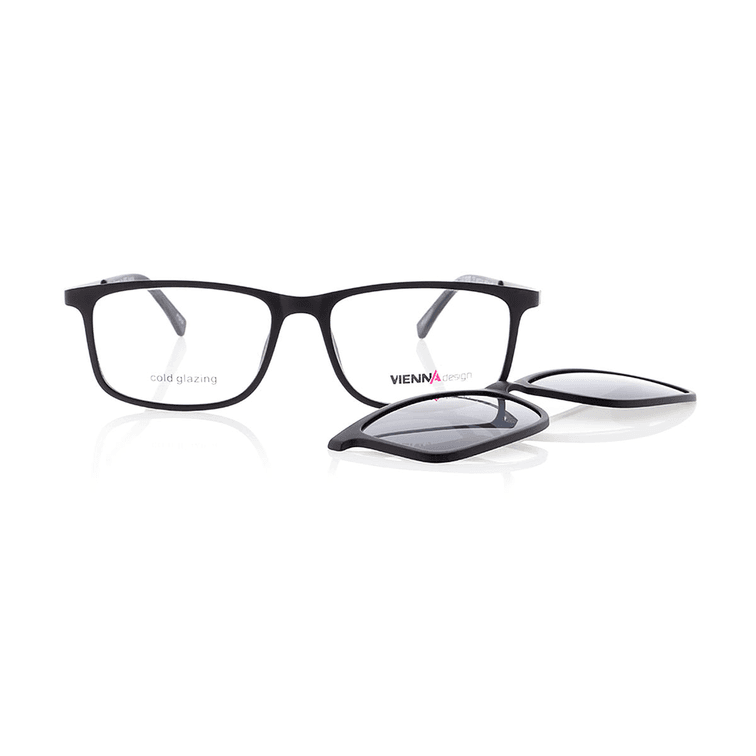 Vienna Design Brille mit Clip UN772-1 schwarz