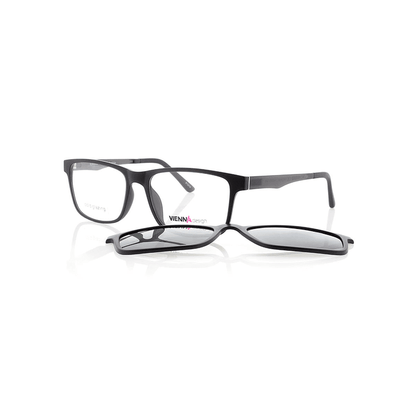 Vienna Design Brille mit Clip UN766-3 schwarz-grau