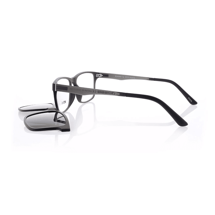 Vienna Design Brille mit Clip UN766-3 schwarz-grau