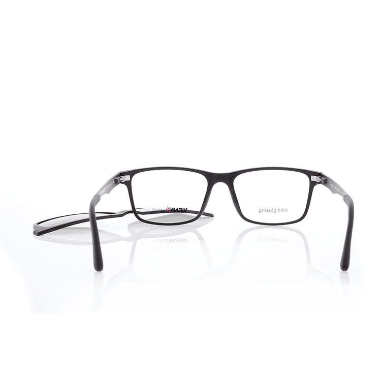 Vienna Design Brille mit Clip UN766-3 schwarz-grau