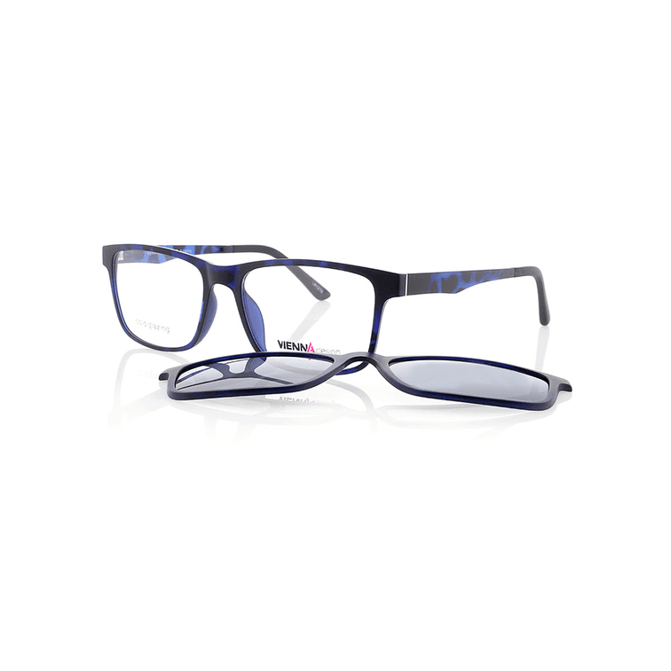 Vienna Design Brille mit Clip UN766-2 schwarz-blau