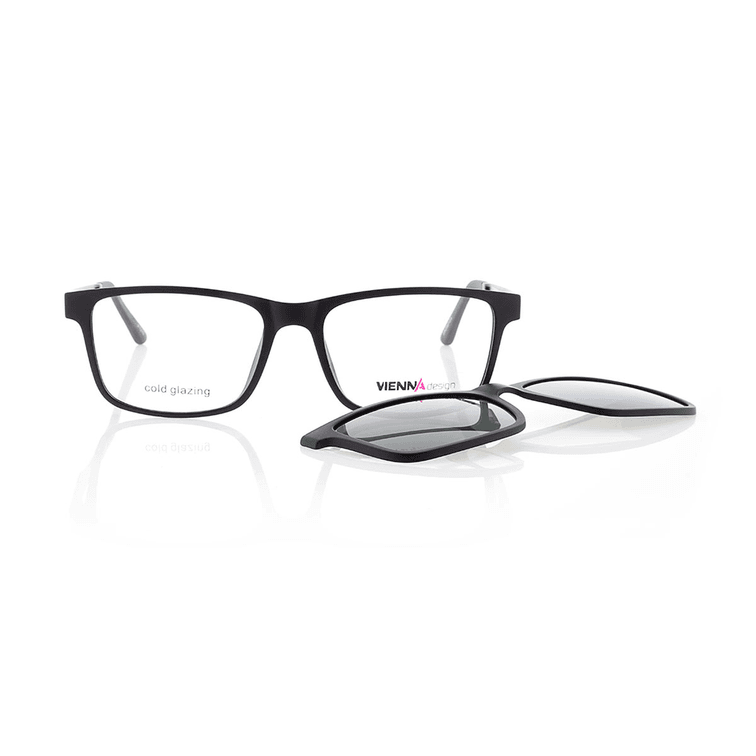 Vienna Design Brille mit Clip UN766-1 schwarz