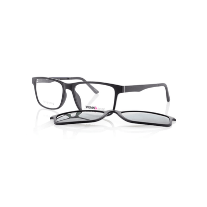 Vienna Design Brille mit Clip UN766-1 schwarz