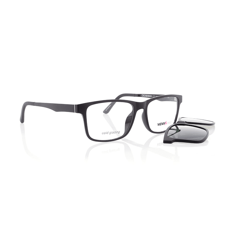 Vienna Design Brille mit Clip UN766-1 schwarz