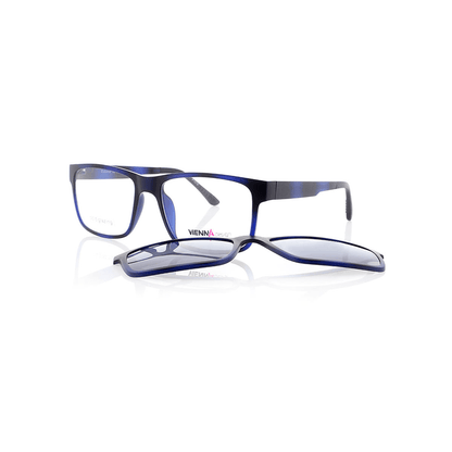 Vienna Design Brille mit Clip UN763-03 blau havanna schwarz