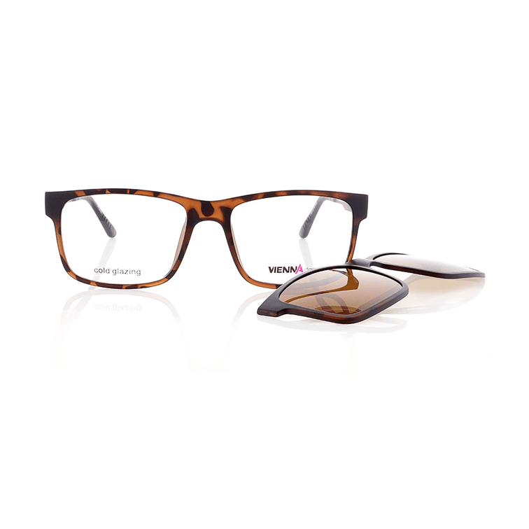 Vienna Design Brille mit Clip UN763-2 braun havanna