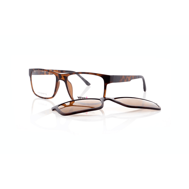 Vienna Design Brille mit Clip UN763-2 braun havanna