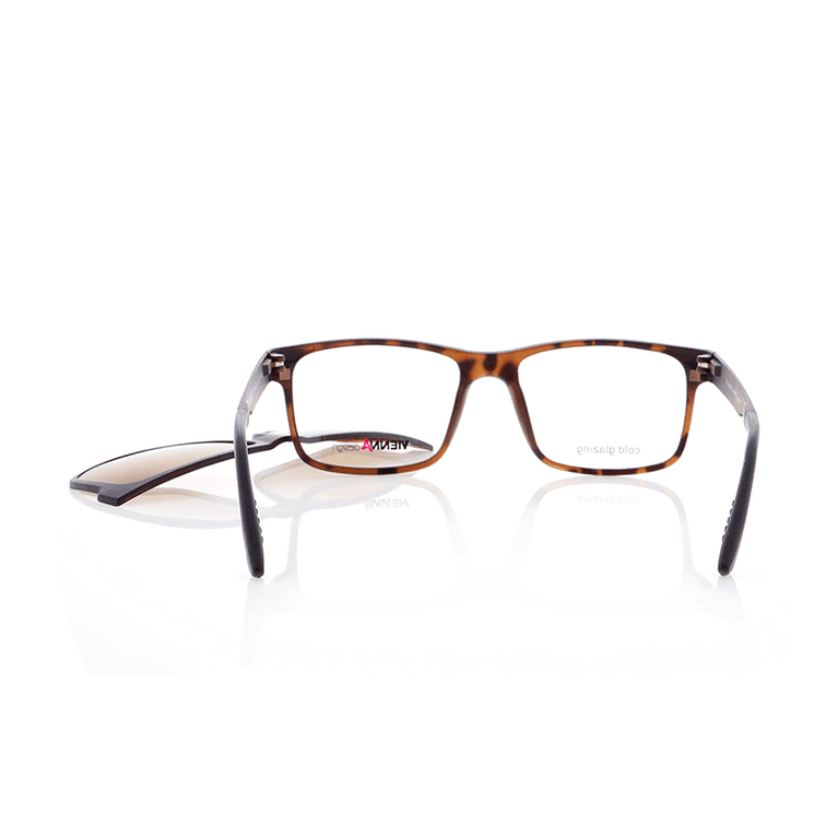 Vienna Design Brille mit Clip UN763-2 braun havanna