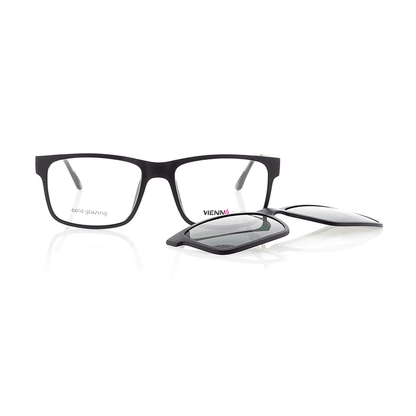 Vienna Design Brille mit Clip UN763-01 schwarz