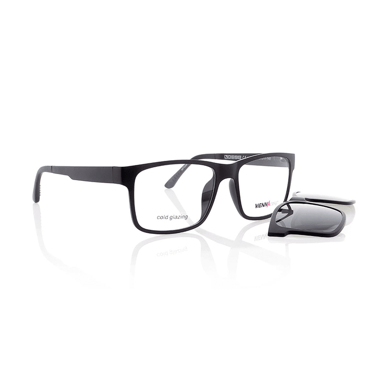 Vienna Design Brille mit Clip UN763-01 schwarz