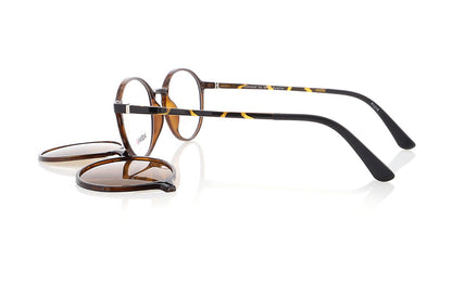 Vienna Design Brille mit Clip UN771-02 braun havanna