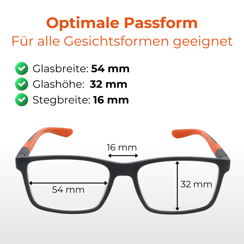 Lesehilfe KLH213-1 grau orange