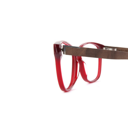 Woodfellas Brillenfassung Sendling Premium 10937 Wurzelholz Burgunderrot