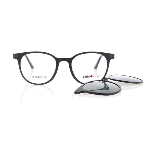 Vienna Design Brille mit Clip UN770-02 grau matt