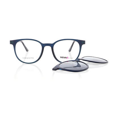 Vienna Design Brille mit Clip UN770-03 blau matt