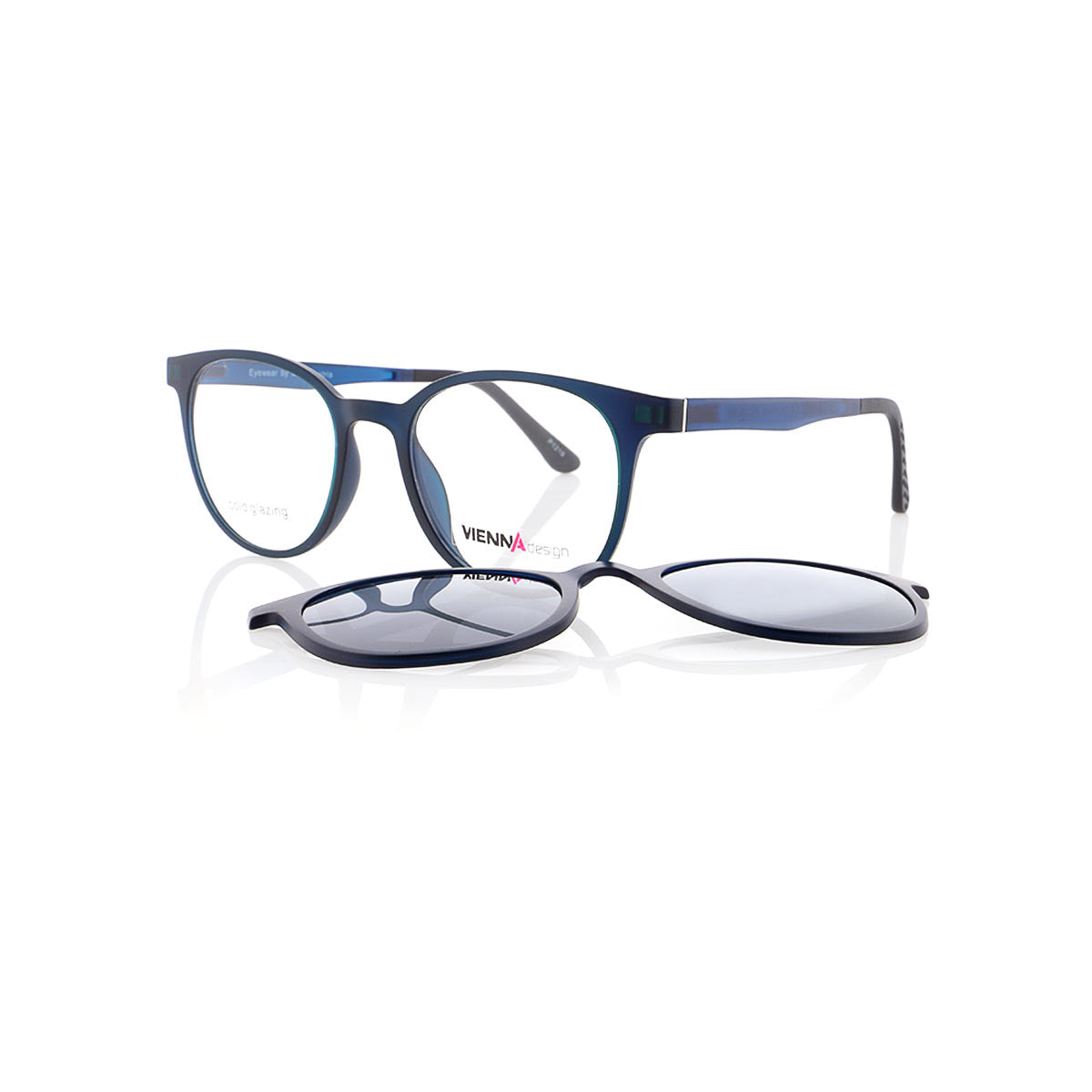 Vienna Design Brille mit Clip UN770-03 blau matt