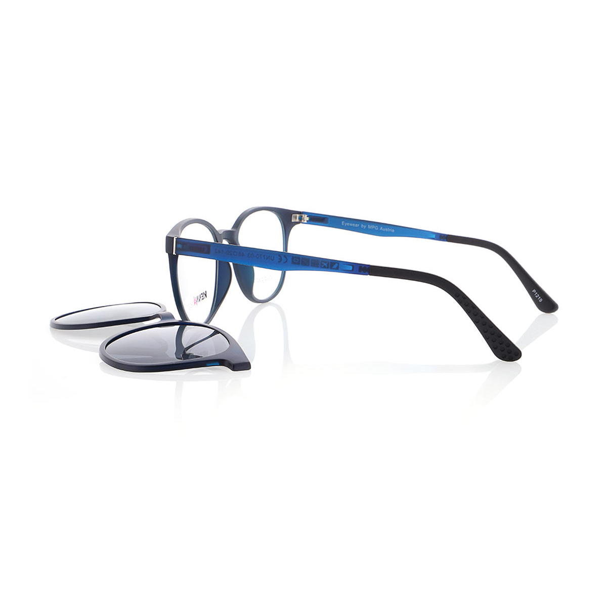 Vienna Design Brille mit Clip UN770-03 blau matt