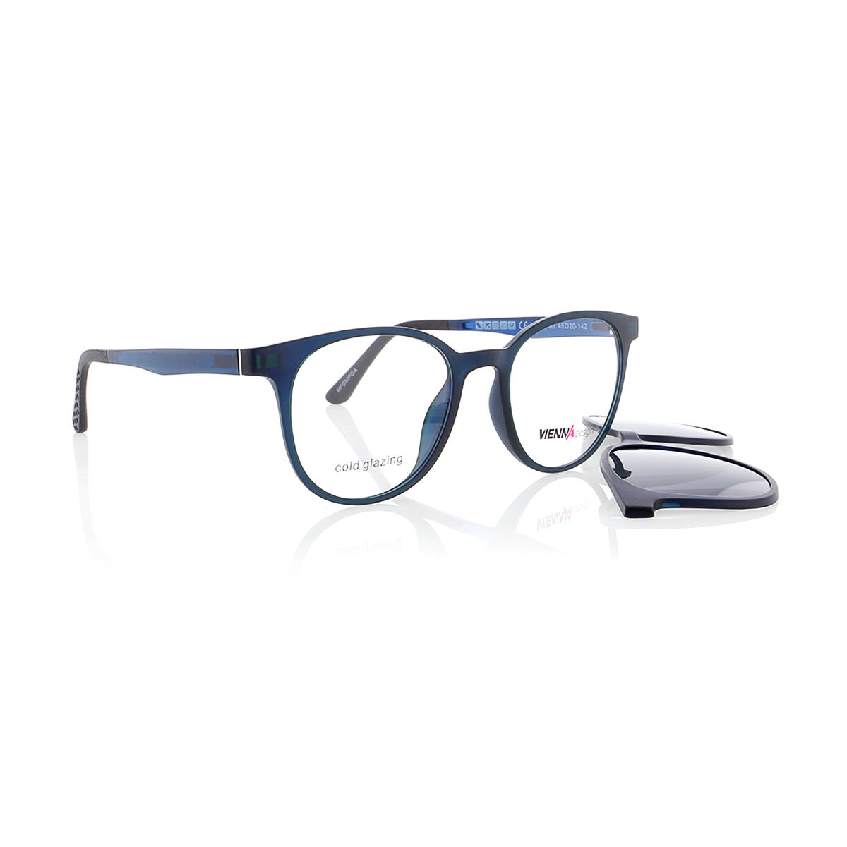 Vienna Design Brille mit Clip UN770-03 blau matt