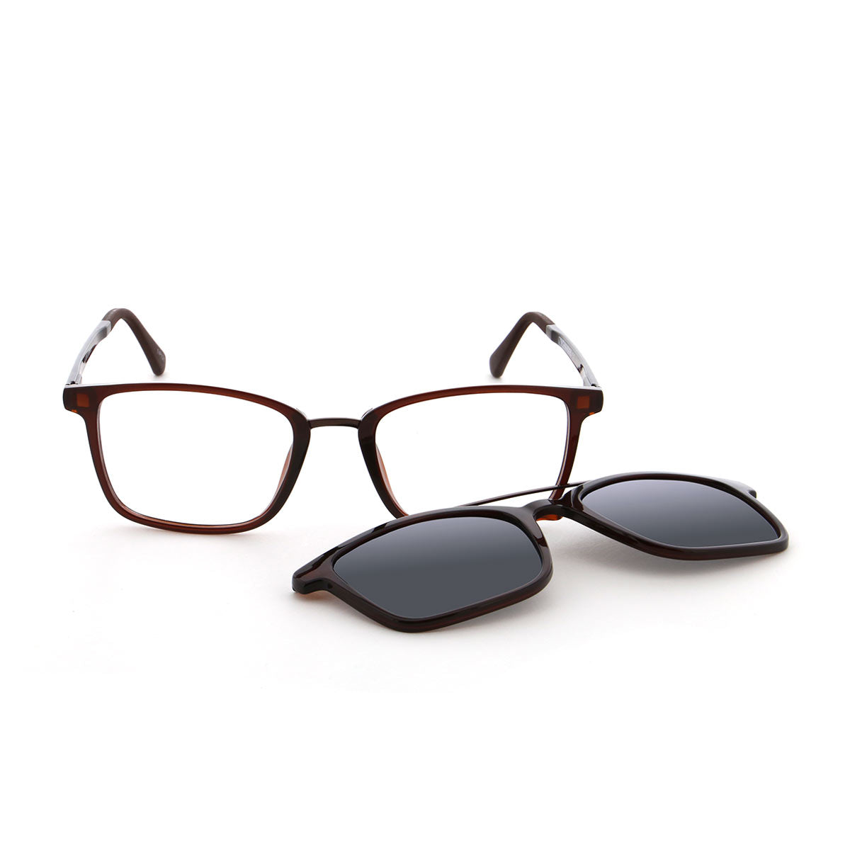 Vienna Design Brille mit Clip UN773-02 braun matt